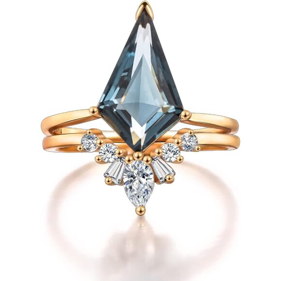 🆕Women Gold Engagement Wedding Promise Rings Plated Milestone Hand Jewelry Gift - Picture 1 of 6